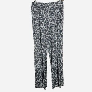 Soft Boho Floral Lounge Pants M  Cozy Black White Sleepwear  Quiet Luxury